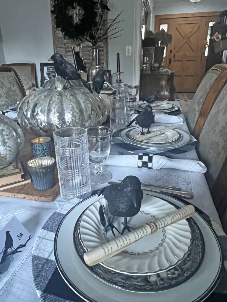 Nevermore themed Halloween Table design