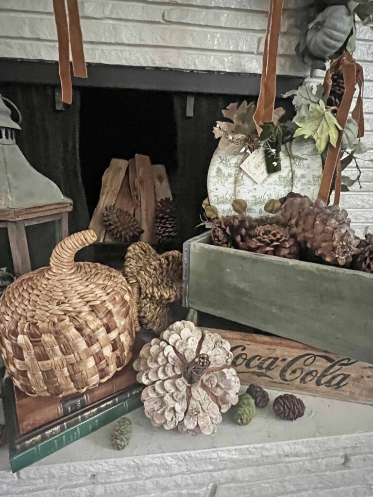 lush fall mantel decor styling
