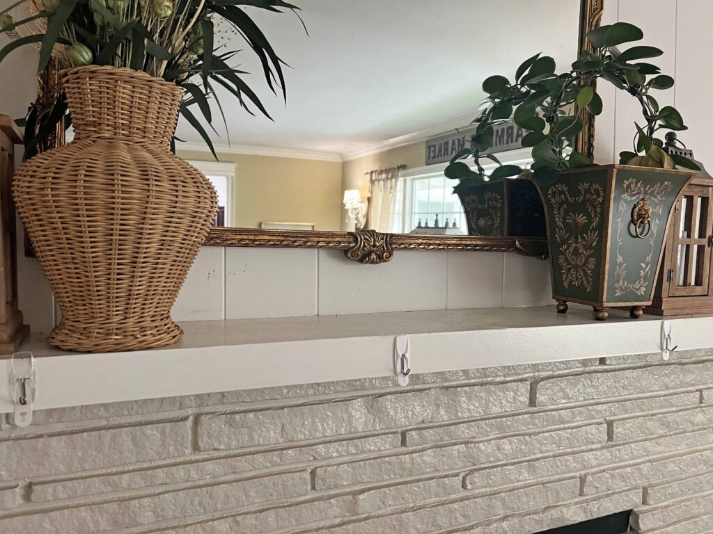 lush fall mantel decor styling