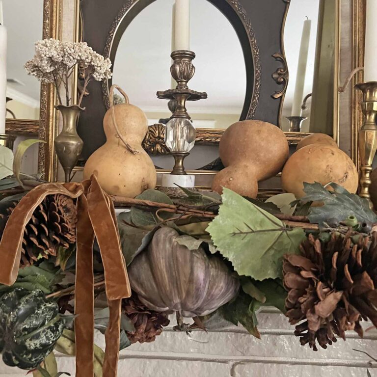 Lush Fall Mantel Decor Styling