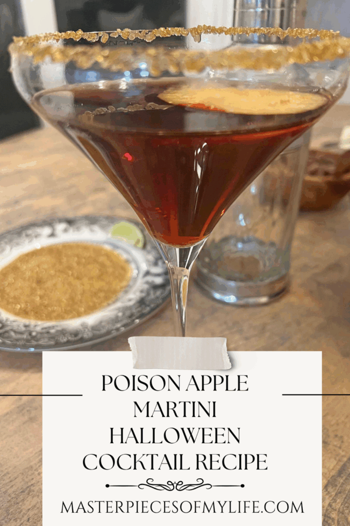 Poison Apple Martini Halloween cocktail recipe Pinterest