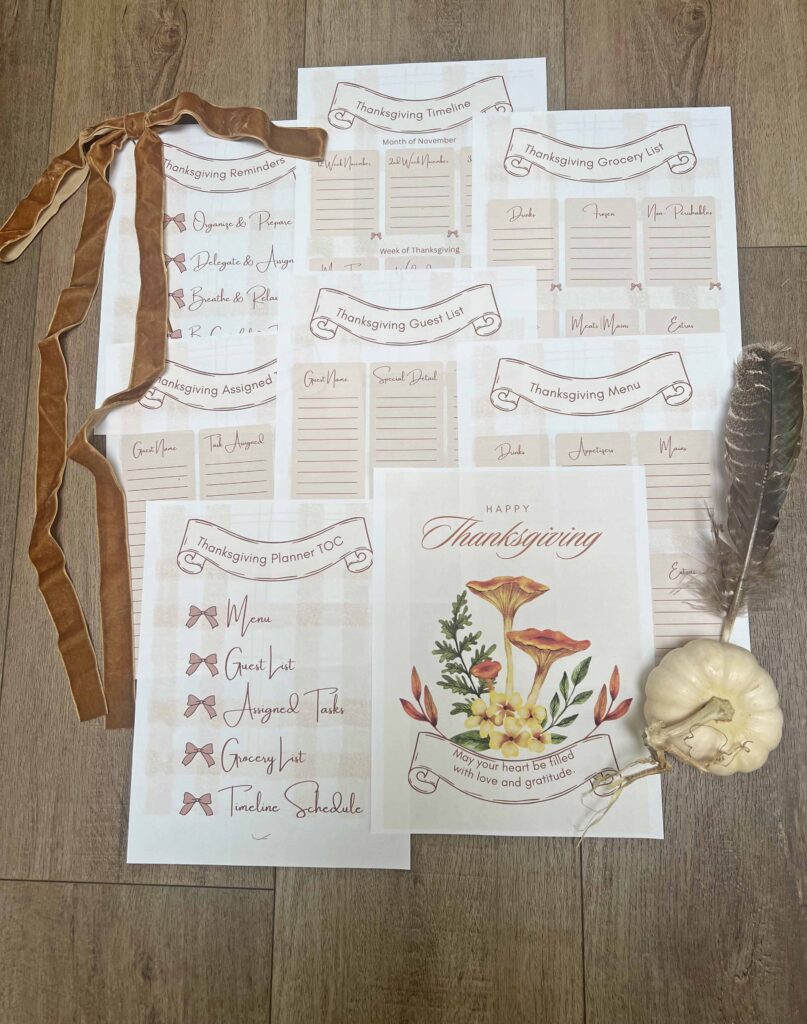 Thanksgiving Guide with Free Printable Panner