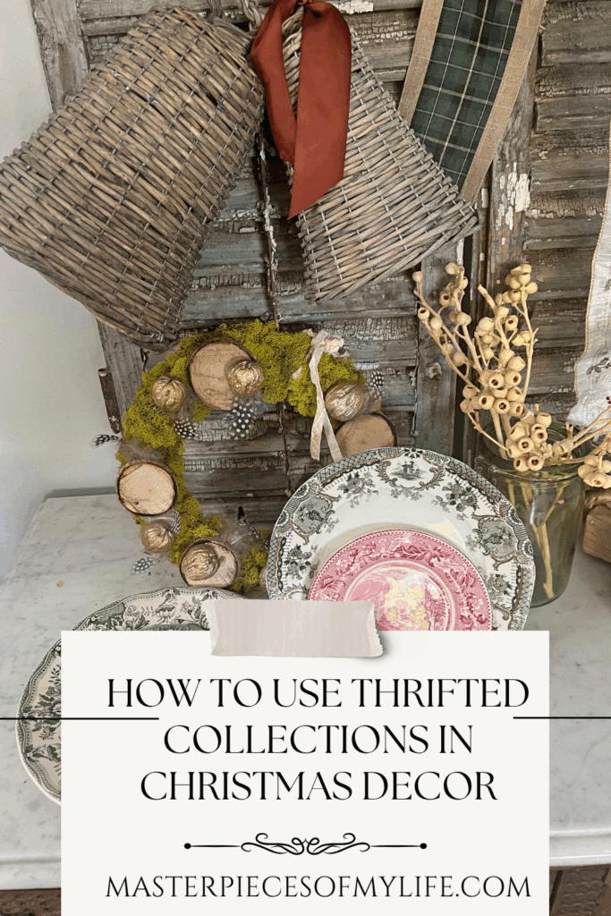 how to use thrifted collectibles for Christmas Decor Pinterest