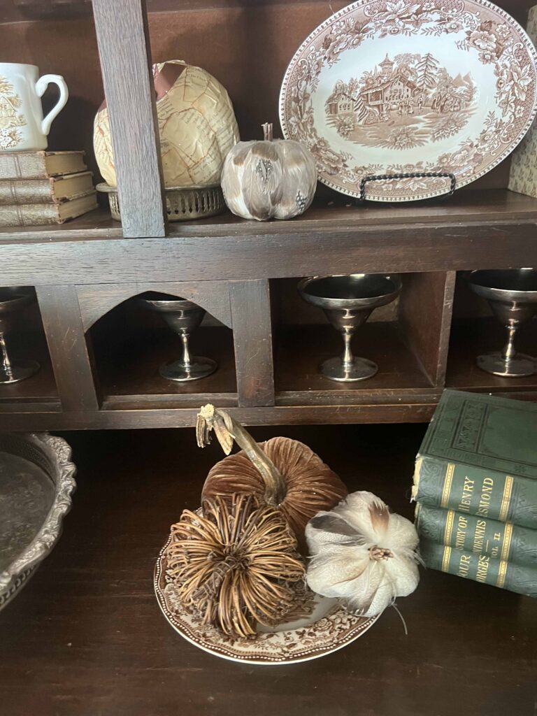 brown transferware decor styling perfect for Fall