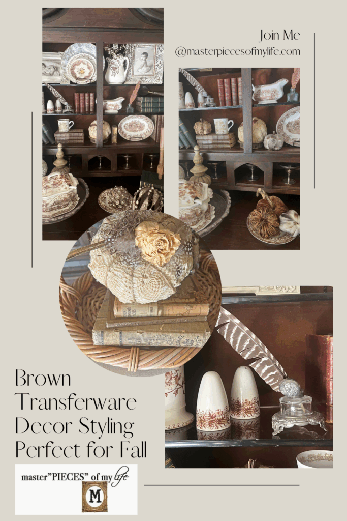 Brown Transferware Decor Styling Perfect for Fall Pinterest