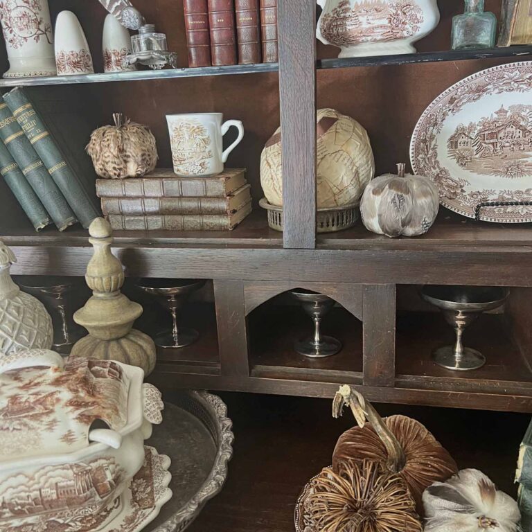Brown Transferware Decor Styling Perfect for Fall