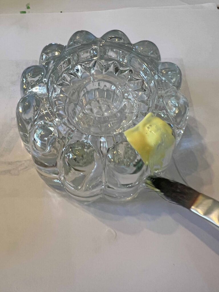 festive holiday stained thrifted glass candle holders DIY