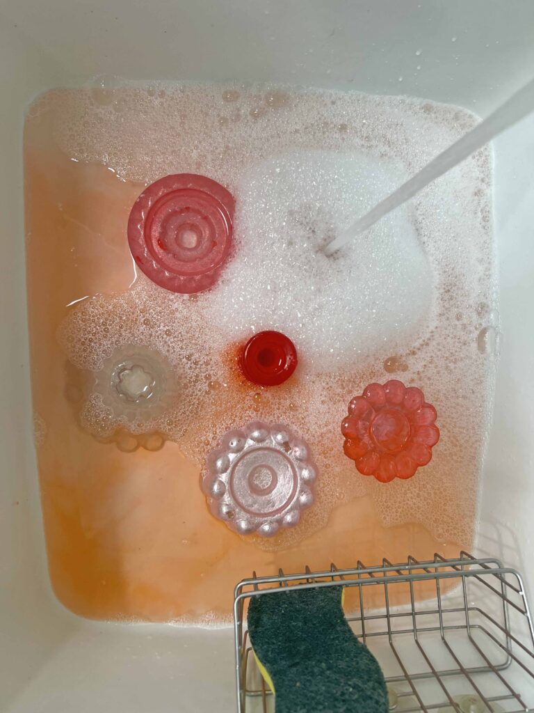 festive holiday stained thrifted glass candle holders DIY