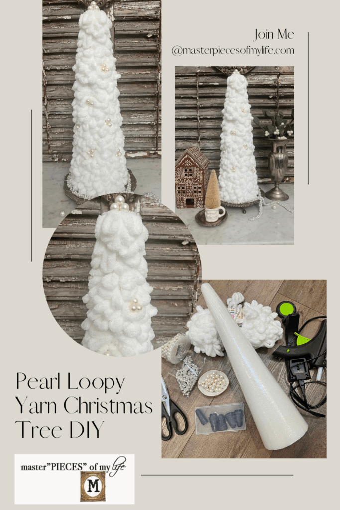 pearl loopy Yarn Christmas Tree DIY Pinterest