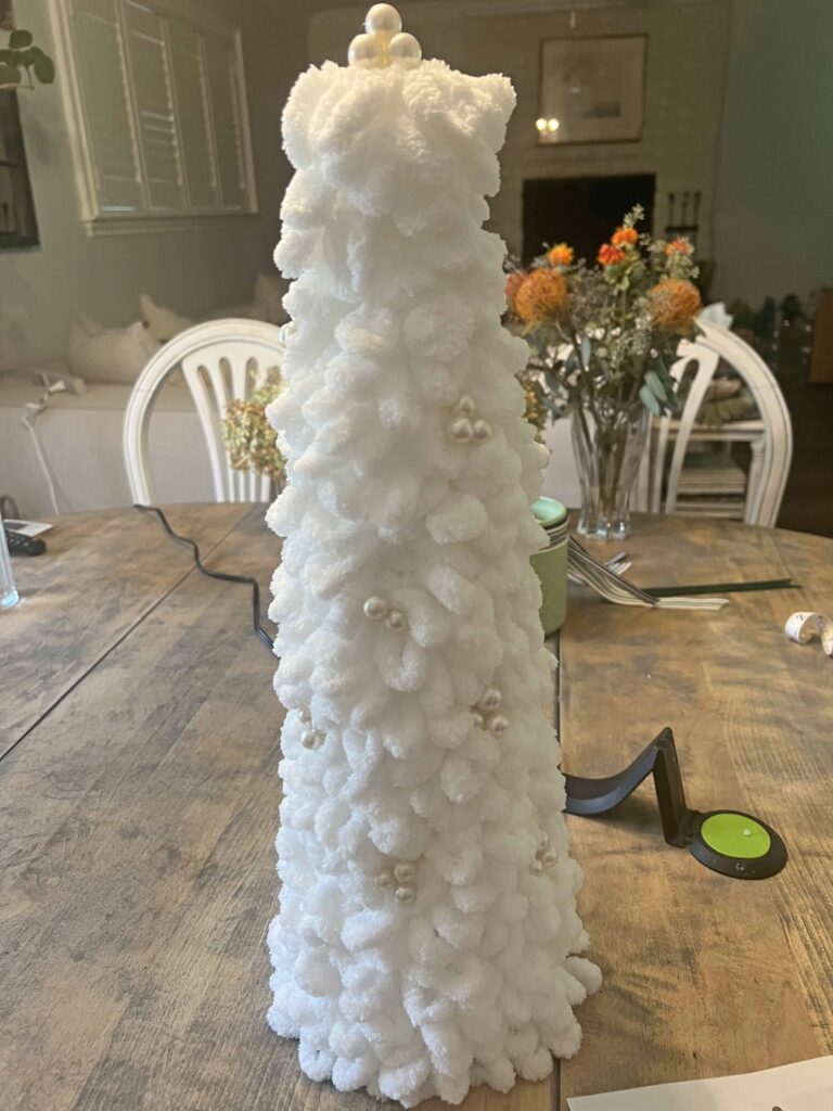 pearl loopy Yarn Christmas Tree DIY