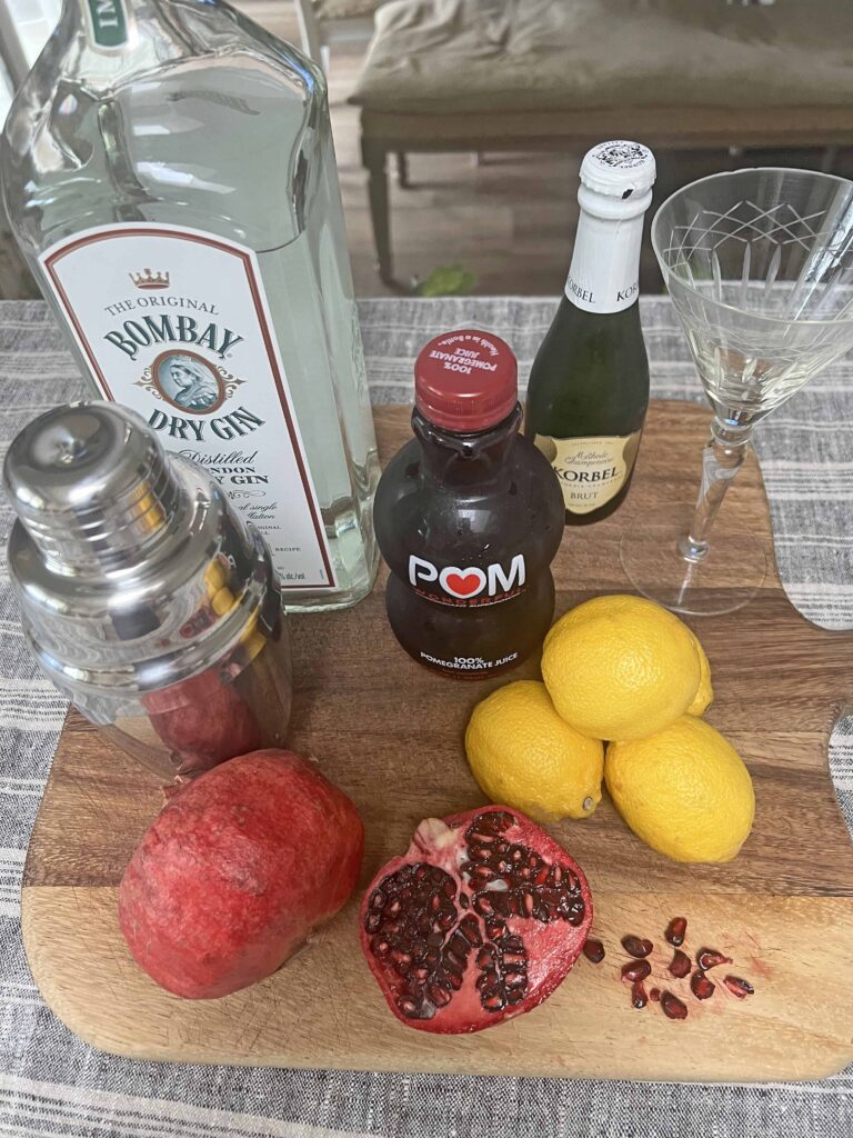 pomegranate French 75 cocktail recipe