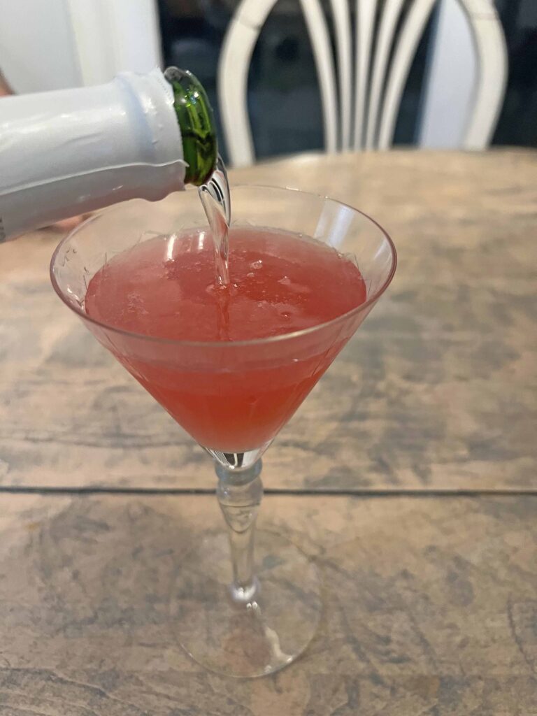 pomegranate French 75 cocktail recipe
