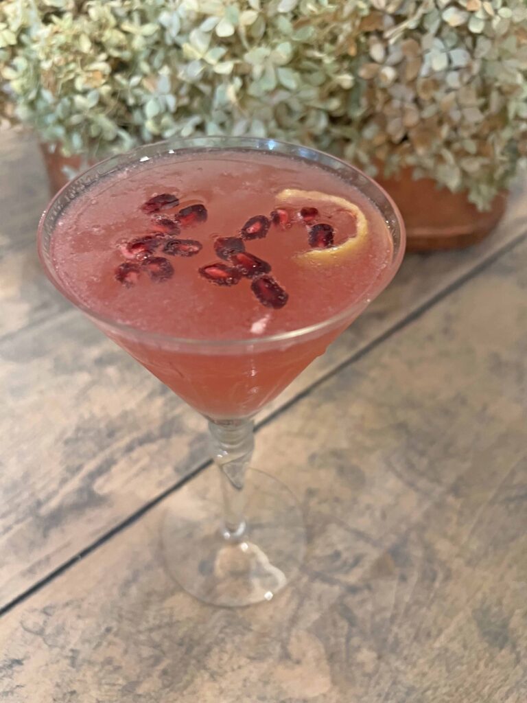 pomegranate French 75 cocktail recipe