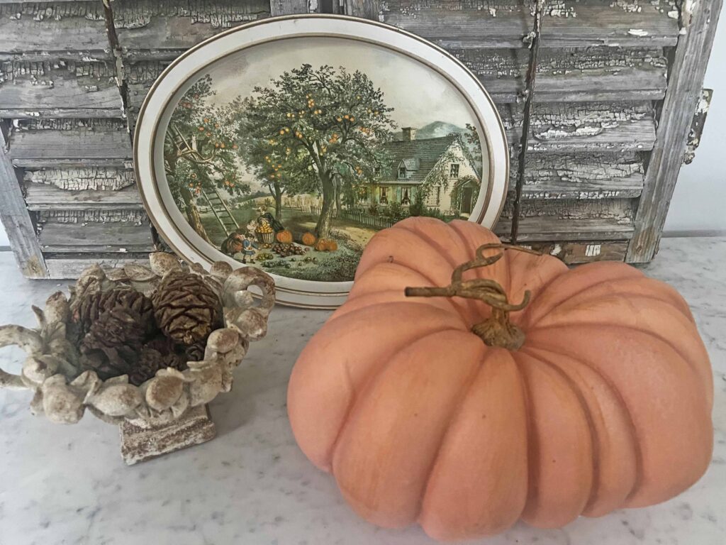 faux pumpkin floral arrangement DIY