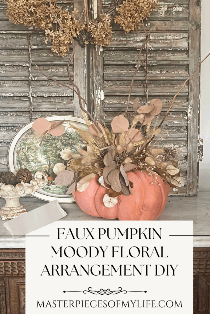 faux pumpkin floral arrangement DIY Pinterest