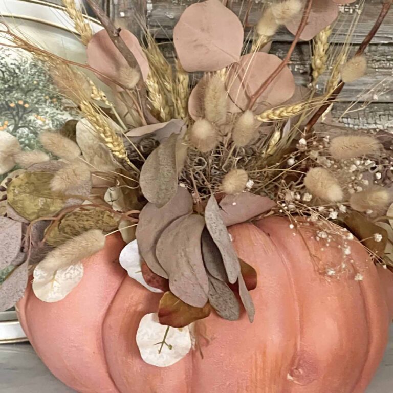 Faux Pumpkin Moody Floral Arrangement DIY
