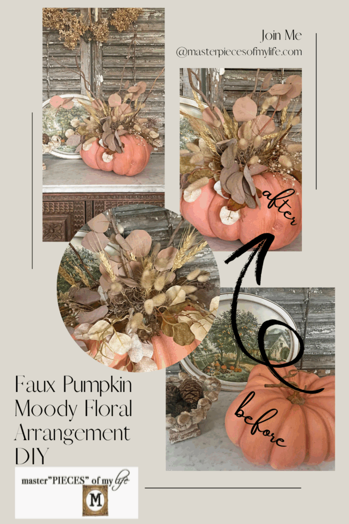 faux pumpkin floral arrangement DIY Pinterest