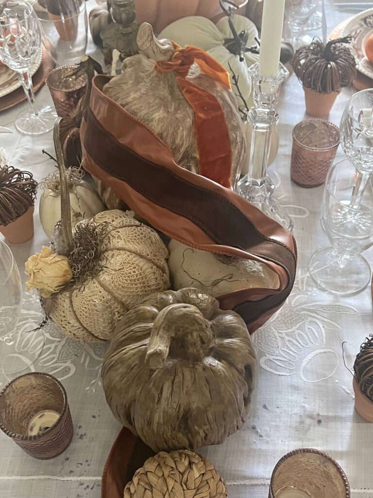 traditional orange & brown Thanksgiving Table