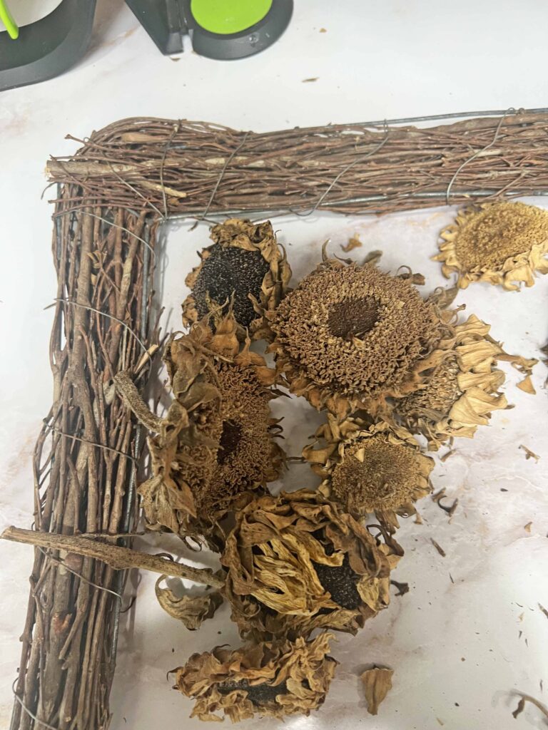 Fall craft: moody squares dried coral wreath DIY