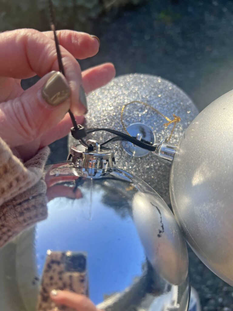 how to decorate an outdoor fountain for Christmas