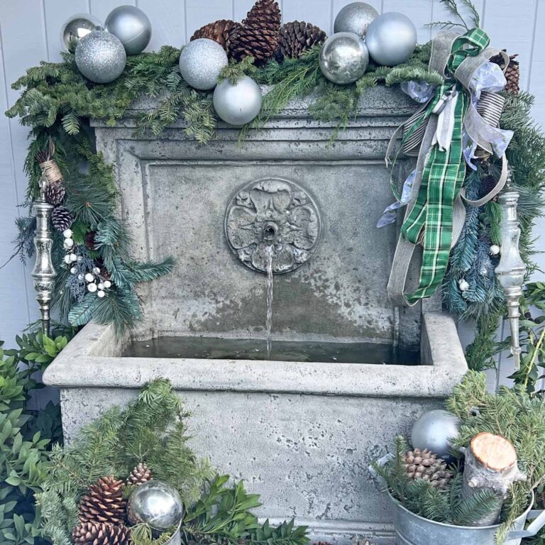How to Decorate an Outdoor Fountain for Christmas