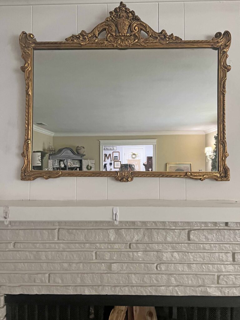 vintage Christmas mantel styling with Plaid & Pearls