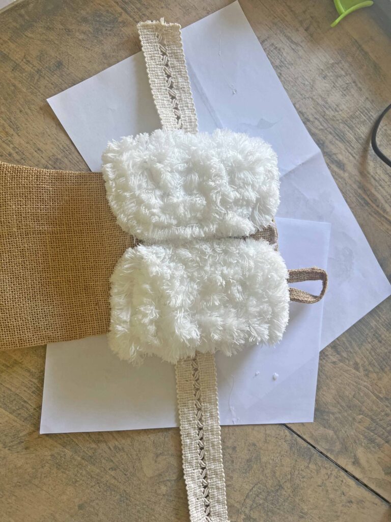 easy Christmas stocking upcycle using Dollar Tree supplies