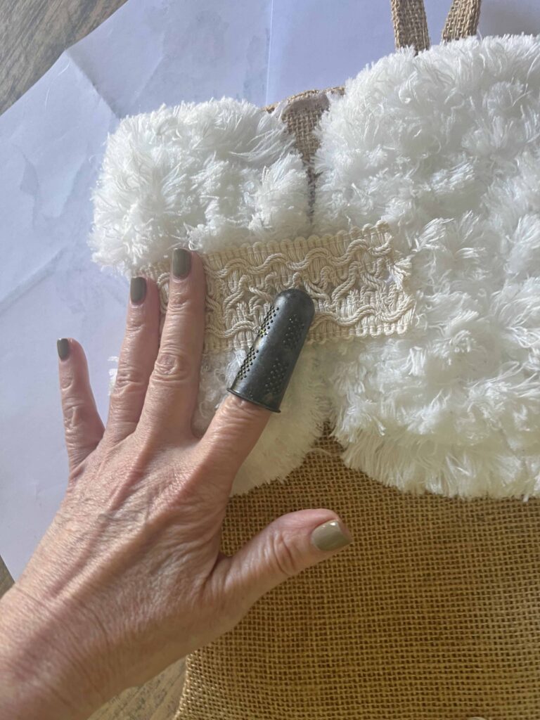 easy Christmas stocking upcycle using Dollar Tree supplies