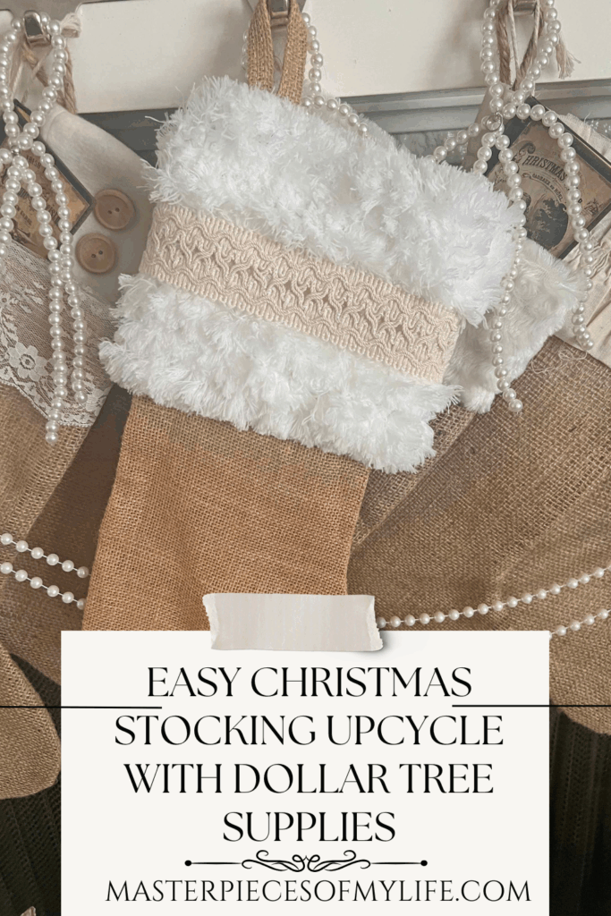 easy Christmas stocking upcycle using Dollar Tree supplies Pinterest