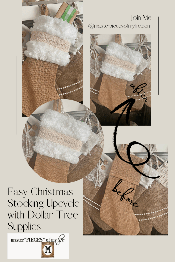 easy Christmas stocking upcycle using Dollar Tree supplies Pinterest