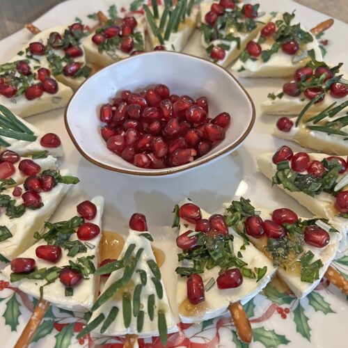 mini Christmas tree cheese bites appetizer recipe