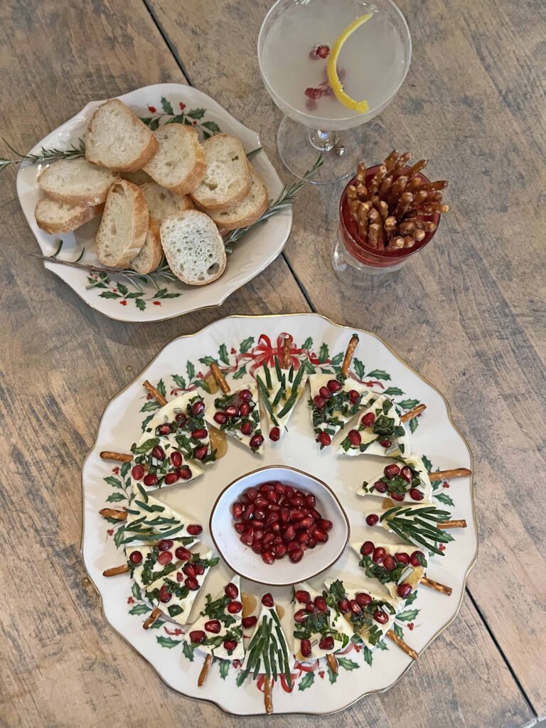 mini Christmas tree cheese bites appetizer recipe