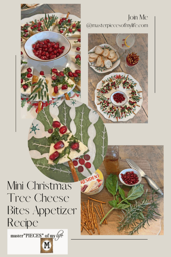 mini Christmas tree cheese bites appetizer recipe Pinterest