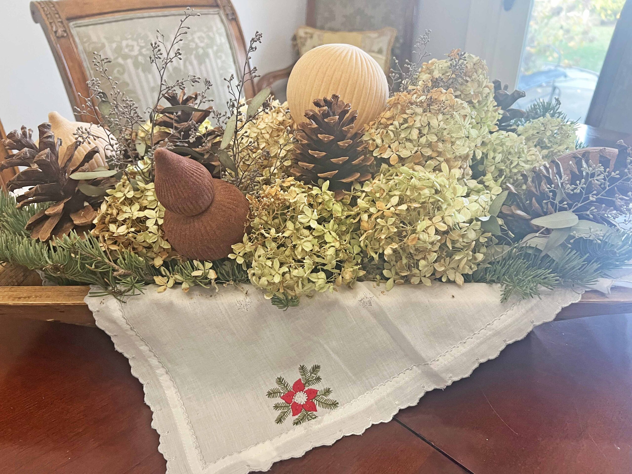 How to Style a Rustic Dough Bowl for the Holidays with Natural Elements