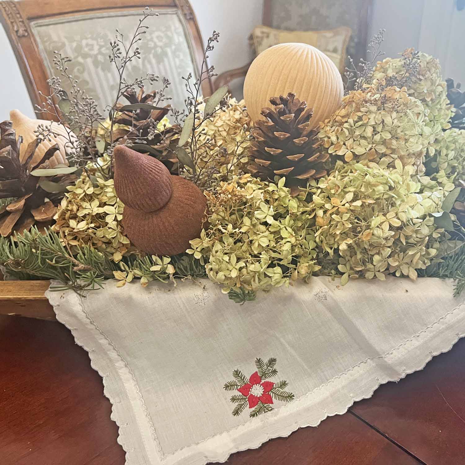 How to Style a Rustic Dough Bowl for the Holidays with Natural Elements