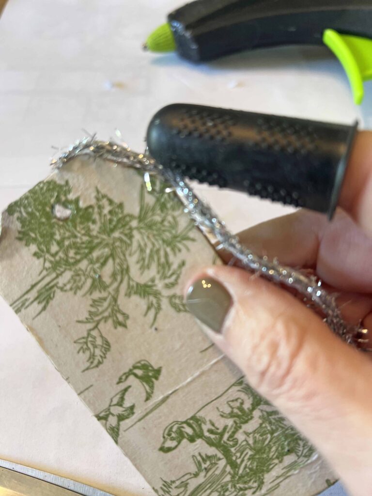Christmas DIY: Green Toile Tag Ornament