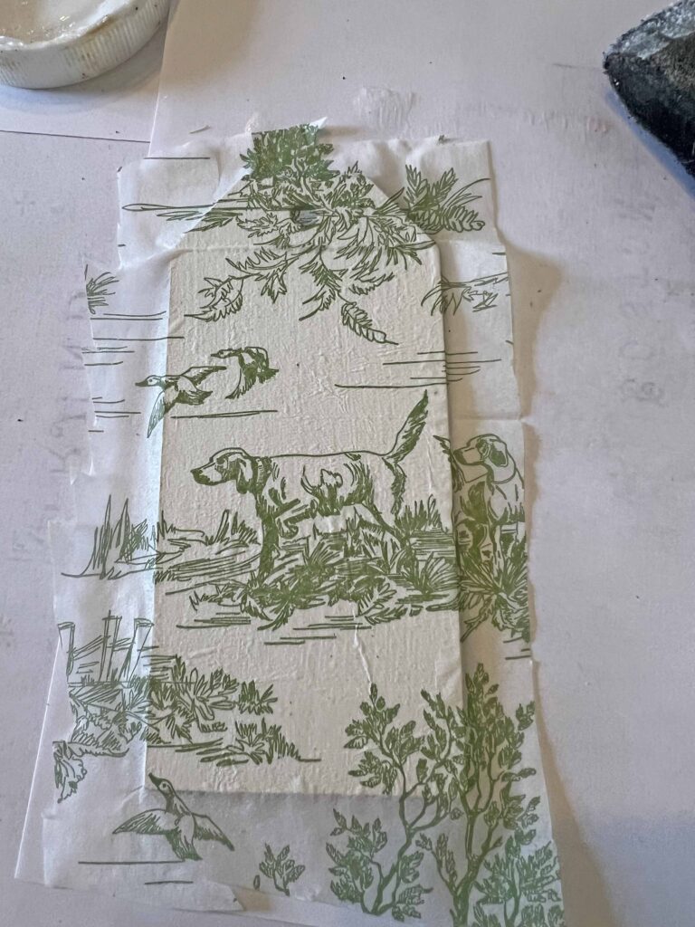 Christmas DIY: Green Toile Tag Ornament