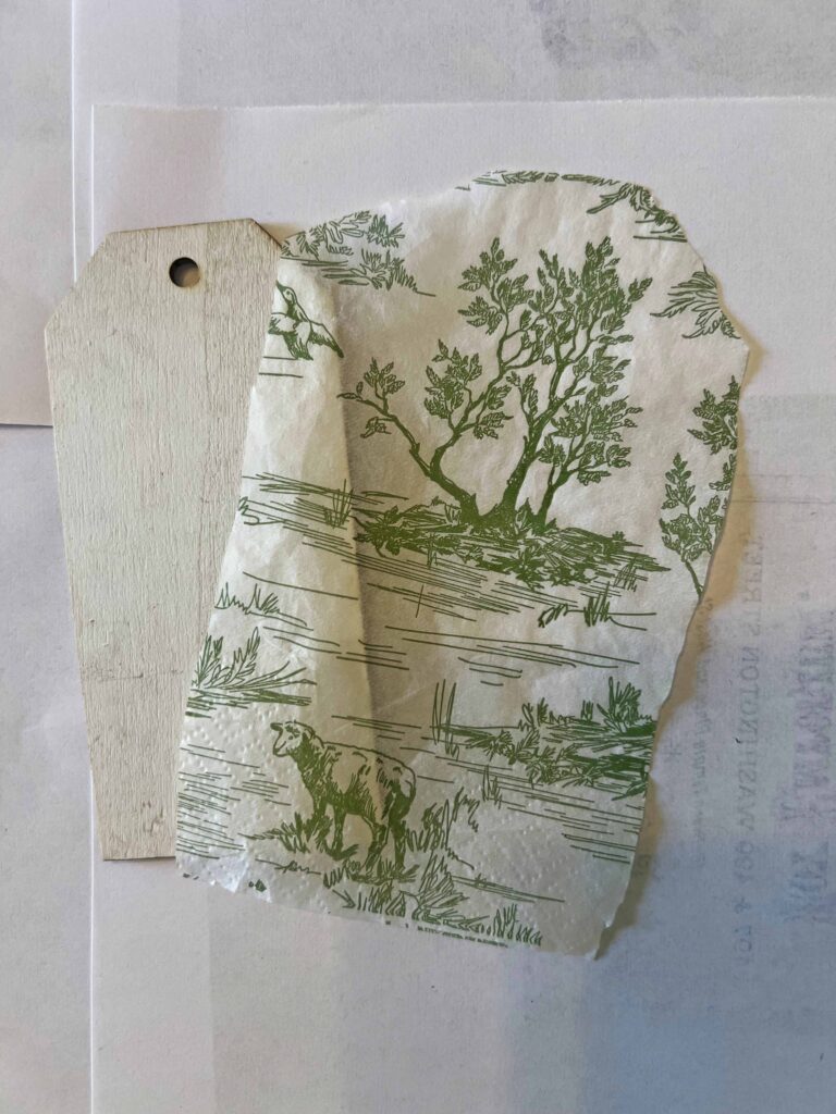 Christmas DIY: Green Toile Tag Ornament