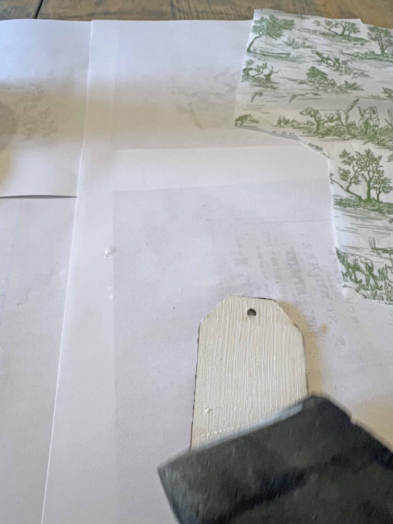 Christmas DIY: Green Toile Tag Ornament