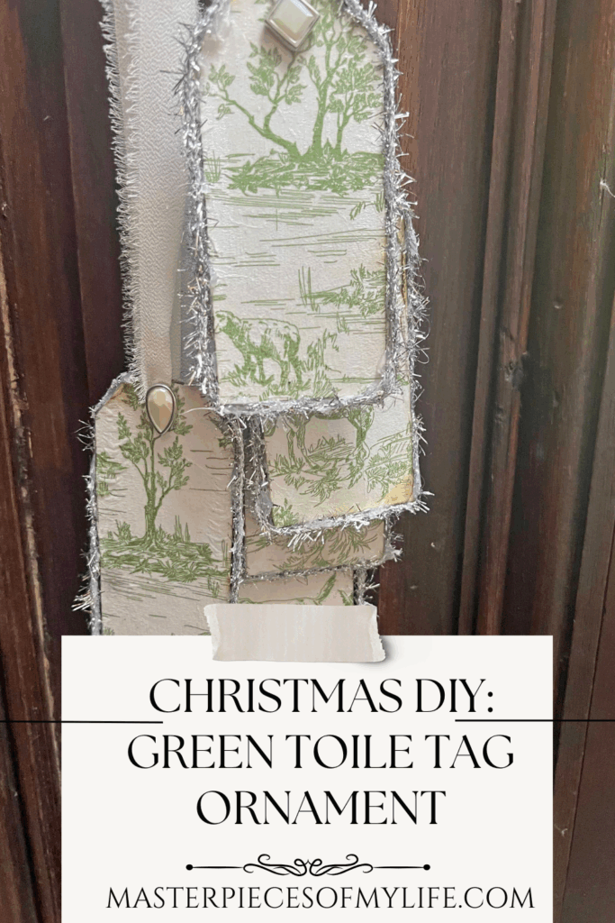 Christmas DIY: Green Toile Tag Ornament Pinterest