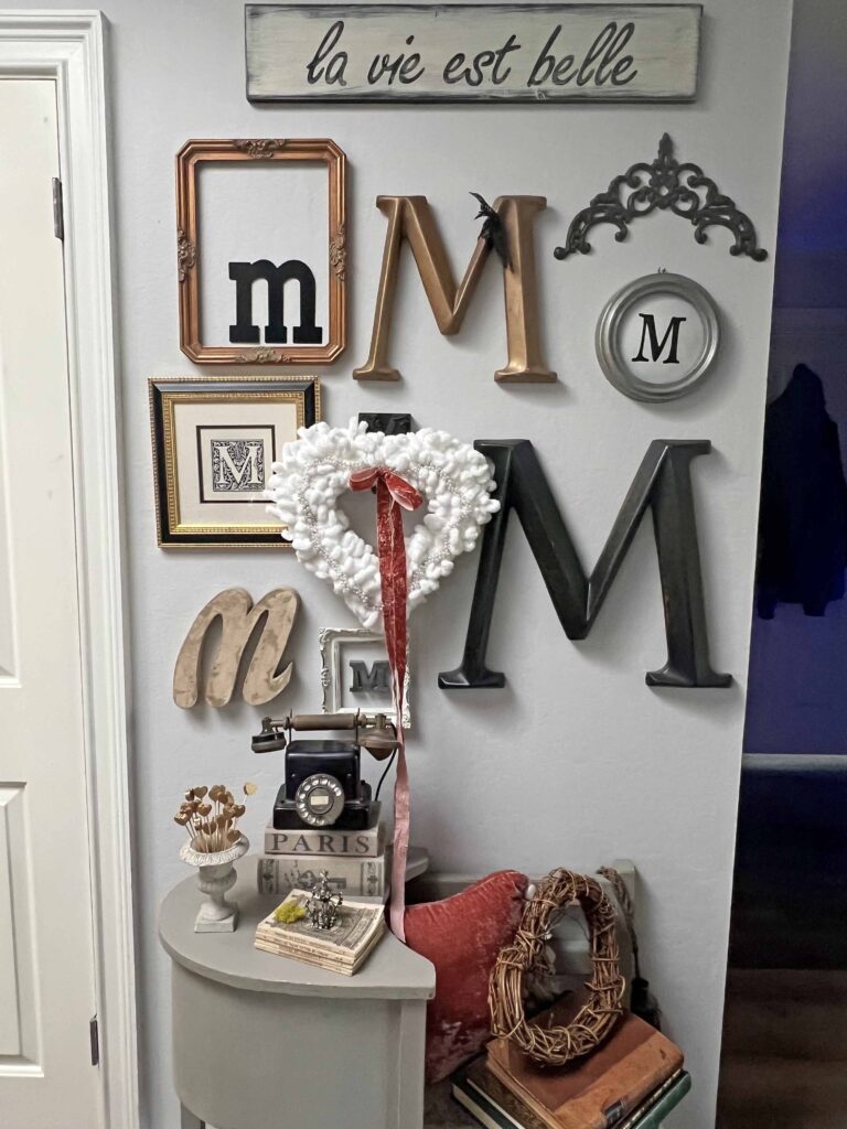 Valentine's Decor: Heart Topiary Vignette