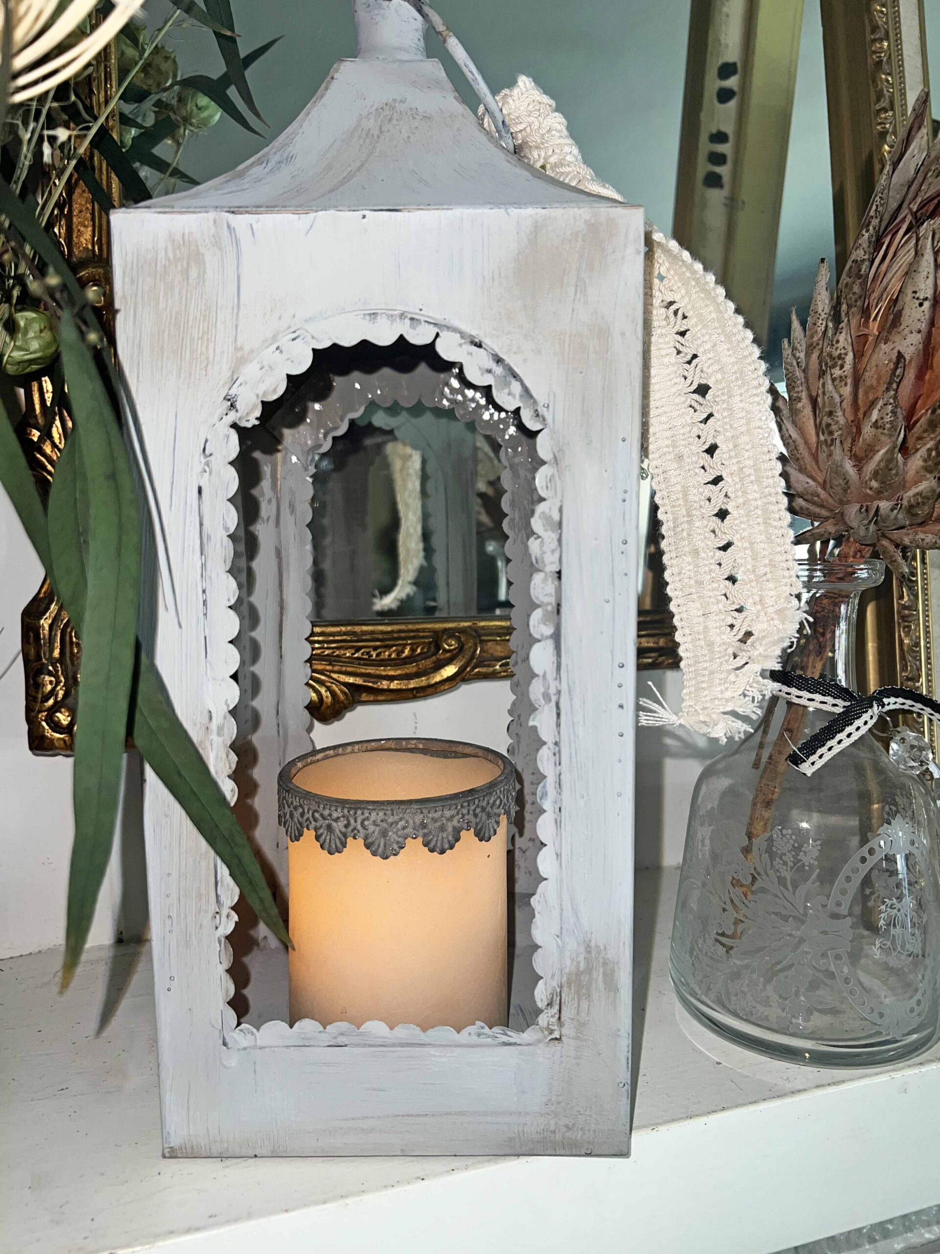 Dollar Tree lantern glow-up inspired by Terrain