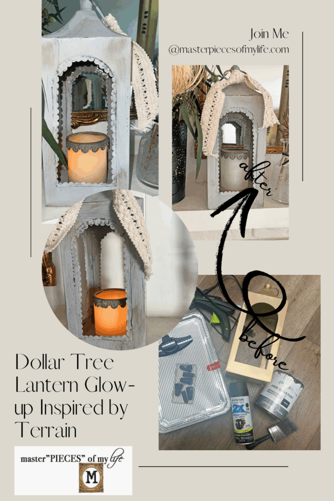 Dollar Tree lantern glow-up inspired by Terrain Pinterest