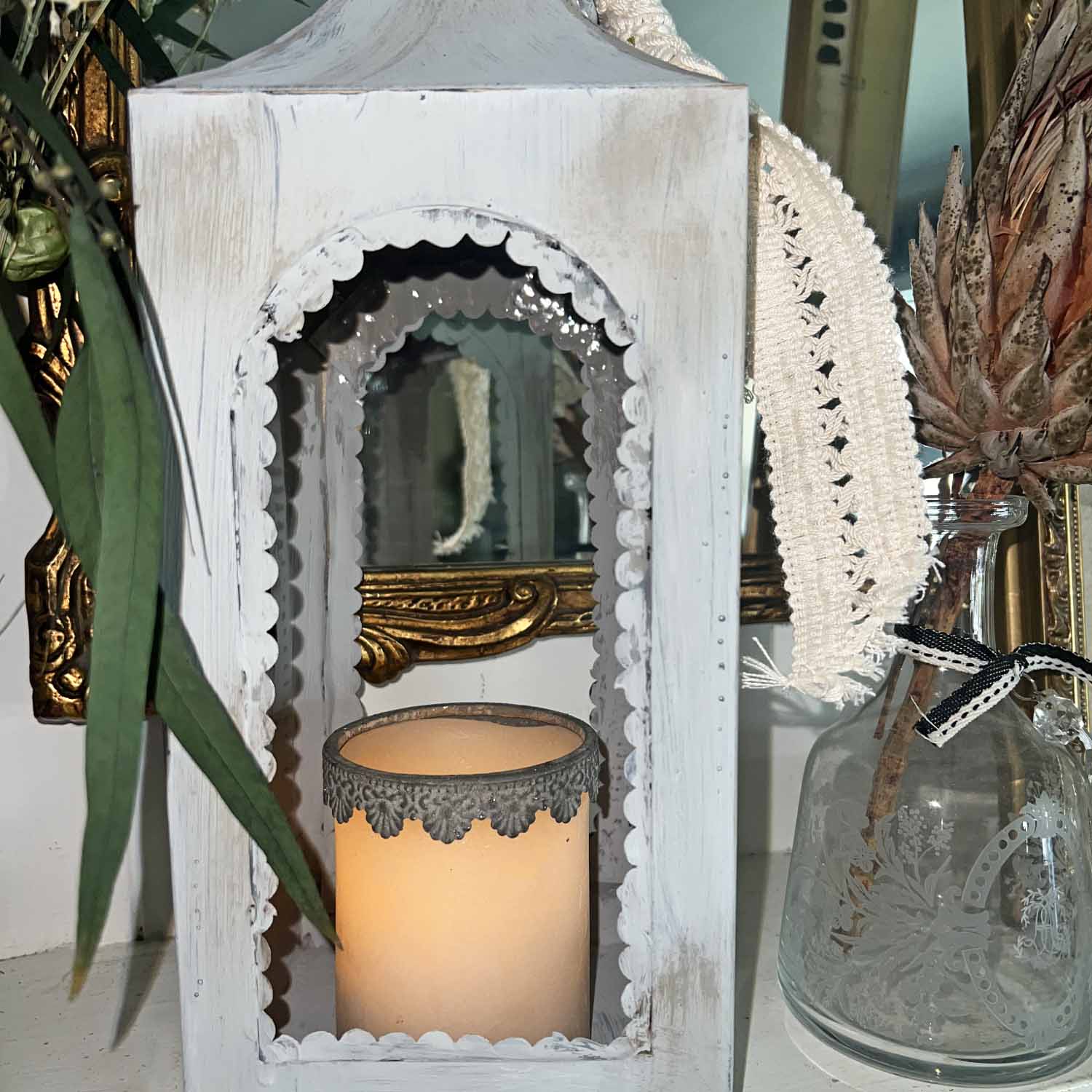 Dollar Tree lantern glow-up inspired by Terrain