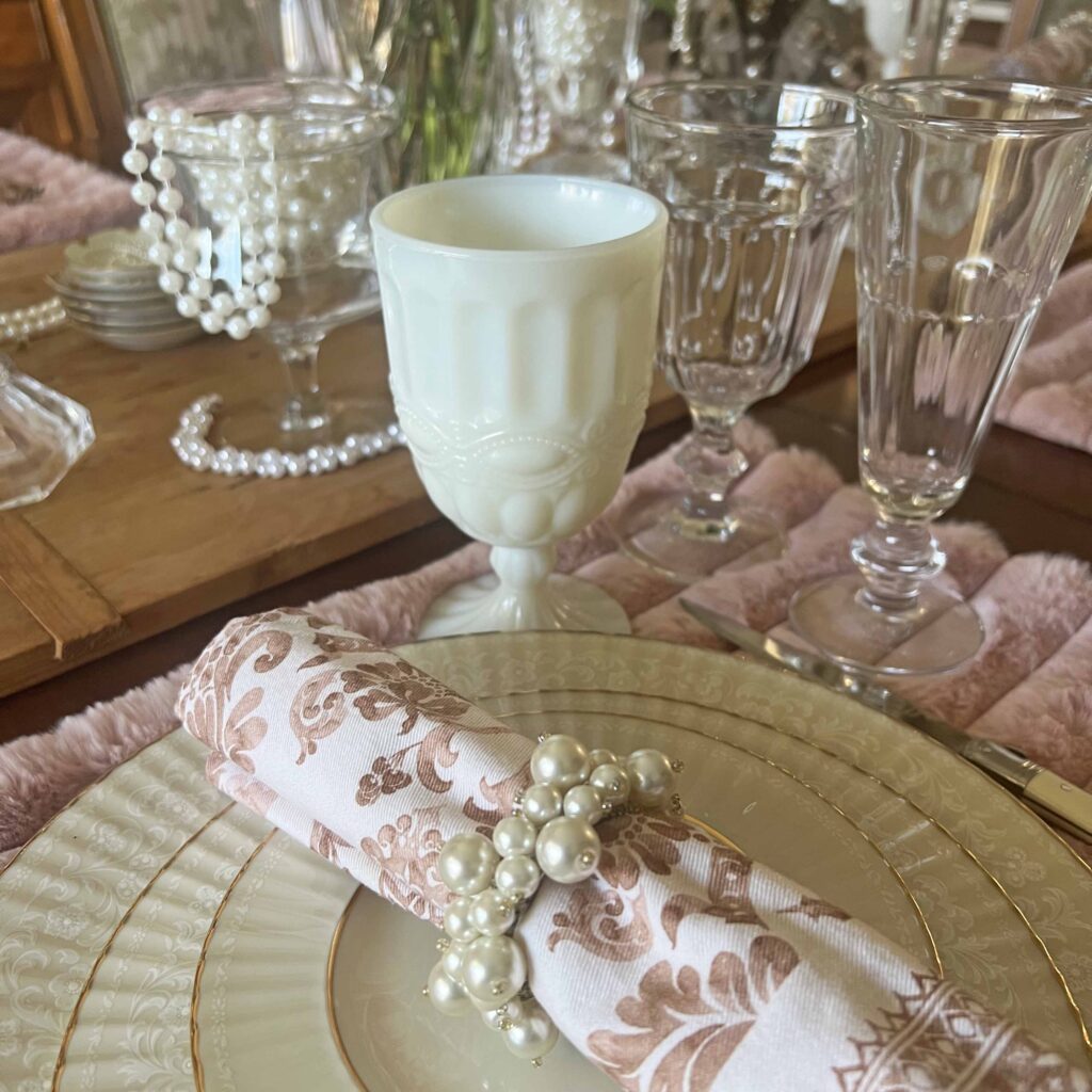 Valentine's Pearl Table Styling