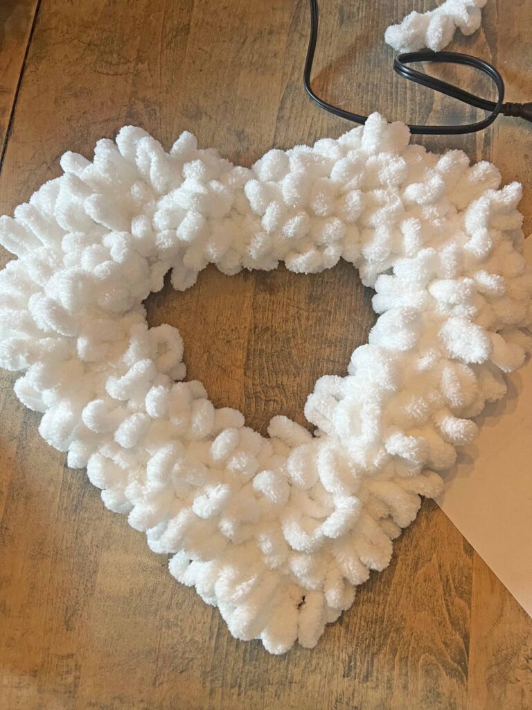 Valentine's Craft: Pearly White Heart Wreath DIY