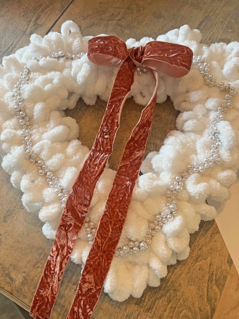 Valentine's Craft: Pearly White Heart Wreath DIY