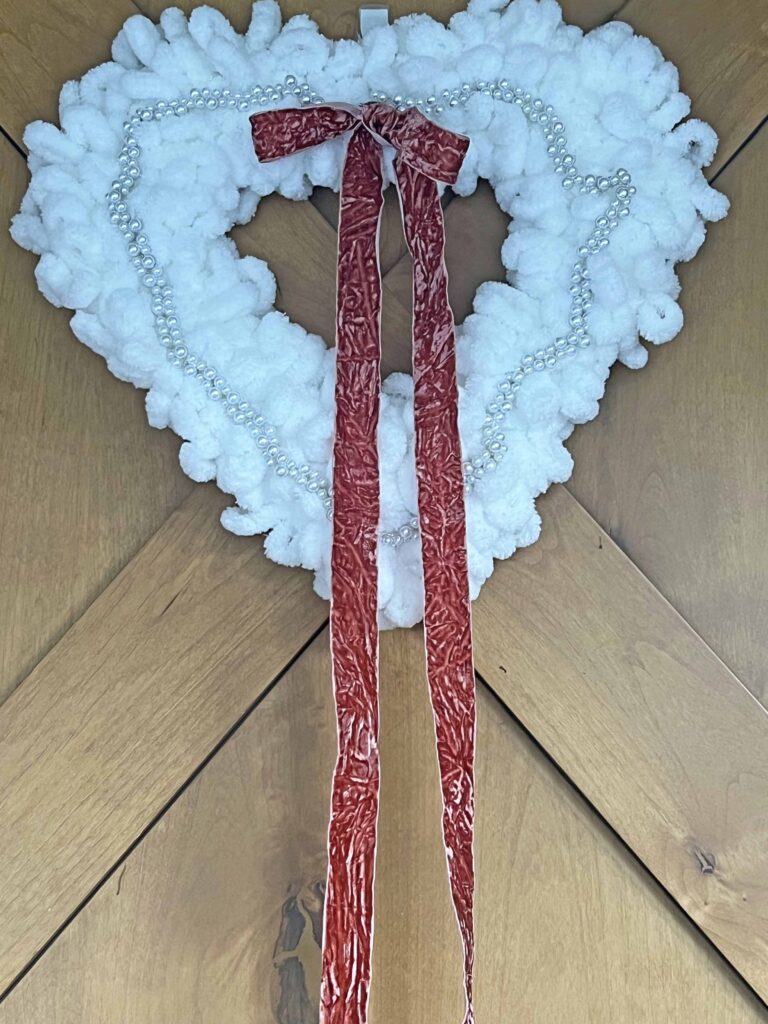 Valentine's Craft: Pearly White Heart Wreath DIY