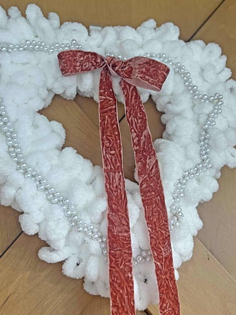 Valentine's Craft: Pearly White Heart Wreath DIY