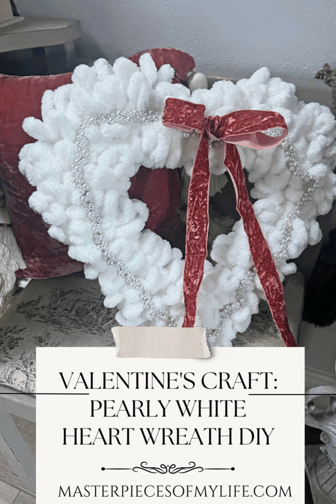 Valentine's Craft: Pearly White Heart Wreath DIY Dollar Tree